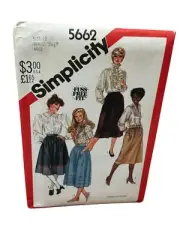 Simplicity 5662 Misses Set Of Skirts With Pockets Sewing Pattern Size 12 1982