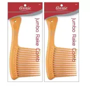 ANNIE JUMBO RAKE COMB #23 FOR 2 PCS (BONE,BK,RED AVAILABLE) WITH FREE SHIPPING!