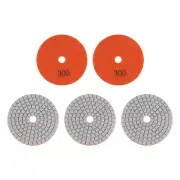 5pcs 3" Grit 300 Diamond Polishing Pad Wet/Dry for Stone Concrete Marble Quartz