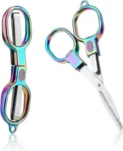 2Pcs Mini Folding Scissors, Portable Travel Scissors Safety Collapsible Scissors