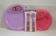 Mealtime Set SOFIA THE FIRST Purple Pink Plate Bowl Flatware Dinner S1-N