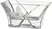 Anna's Exclusive Decor Elegant Small Hand Blown Glass Bowl - Decorated with Swarovski Crystal and Sandblasted Butterfly - Lead Free Glass - Small Fruit Nuts Bowl Candy Dish - Dia: 7 in (18 cm)