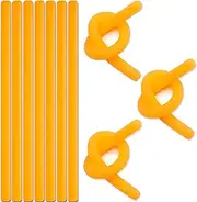 10 Pack Monkey Noodles - Stretchy Sensory Toys for Kids and Toddlers - Autism Sensory Products - Stretchy String - Party Favors for Kids - Treasure Box Toys for Classroom - Easter Toys - Orange