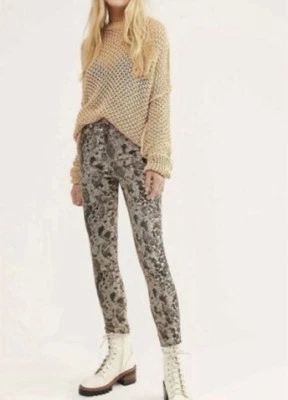 Free People Two Faced Snakeskin Jeggings size 27 NWT