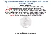 10 Top Quality Plastic Bobbins 40264P - Singer, Juki, Consew, Mitsubishi, Janome