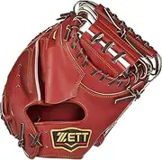 Zett BPROCM960 Hard Baseball Catcher Mitt, Prostatus, for Catchers, Tomoya Mori Type, Bordeaux Brown (4000), Right Throw