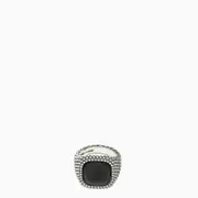 Onyx stone square Chevalier ring