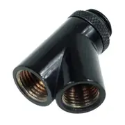 Alphacool HF Y-45° Connector G1/4 Rotatable - 2x Internal 1x ExternalTthread - Deep Black [17063]