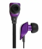 T-Mobile Stereo Headset Tangle Free Cord - Flat Cable Headphones -Purple