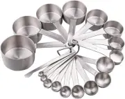 Professional 18-Piece Measuring Set – Heavy Duty Stainless Steel Cups and Spoons