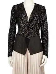 Black Sequin Embellished Jacket