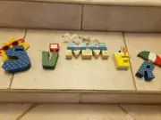 Whimsical Decorative Colorfully Painted Wood Letters - SUMMER - Fun Accent
