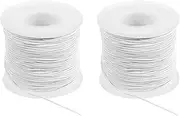uxcell Elastic String for Bracelet 164 Ft/50 Meter Length 0.8 mm Dia, 2 Roll Sturdy Stretchy String Cord for Jewelry Making Necklace Beading Craft DIY, White