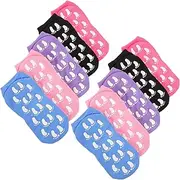 [Kisangel] Non-skid Pilates Socks for Women 5 Pack Yoga Socks Grip for Women's Fitness