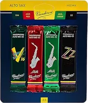 Vandoren SRMIXA25 Alto Sax Jazz Reed Mix Card includes 1 each ZZ V16 JAVA and JAVA Red Strength 2.5