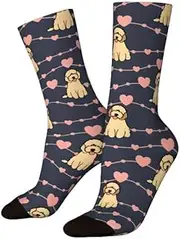 [Paranoid Fish] Cockapoo Socks One Size UK 3 To 10 All Over Print, MultiColoured, 3-10