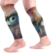 [MASSIKOA] Human Eye Looking Universe Sports Calf Compression Sleeves Leg Compression Socks Calf Guard for Running, Cycling, Maternity, Travel, Nurses
