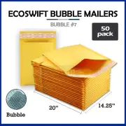 50 #7 14.25x20 ECOSWIFT KRAFT BUBBLE MAILERS PADDED ENVELOPES #7