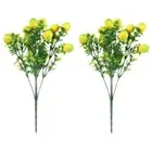 Lemon Tree Bonsai for Home Artificial with Green Leaves Fruit Lemon Branch