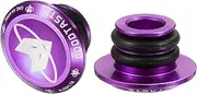 uxcell Bar End Plugs Aluminum Handlebar End Caps Bike Plugs with Matching Rings for MTB Road BMX Fixed Gear Bike, Purple