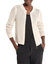 Nic+Zoe Front Zip Mesh Cardigan