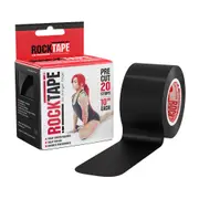 RockTape 5cmx5M Standard Pre-Cut Roll Sports Injuries Hypoallergenic Tape Black