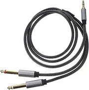 OSALADI Audio Adapter Cable TRS to Dual Y Splitter for CD Players Multimedia Speakers Home Audio Systems Reduces Signal Distortion for Enhanced Sound Quality