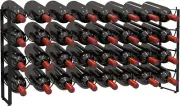 4 Tier Wine Rack, 32 Bottle Storage, Stackable Wine Rack for Cabinet Pantry (Dar