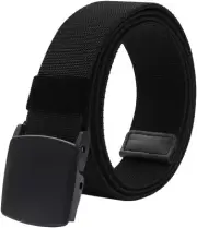 Elastic Belt for Men, Stretch Canvas Belt with YKK Plastic Buckle