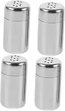 iplusmile 4pcs Stainless Steel Seasoning Bottles Mini Salt Pepper for Outdoor Use Easy Clean Condiment Dispensers for Kitchen Travel