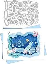INFUNLY Layering Frame Cutting Dies Irregular Rectangle Metal Die Cut Layered Nesting Stencils Background Die Cuts for Card Making DIY Paepr Crafting Scrapbooking Decor