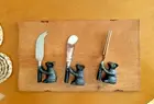 Pottery Barn Cheese Board with Mouse Cheese Knives - New in Box