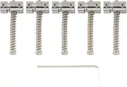 Musiclily Pro 17mm Steel Bass Bridge Saddles for 5-String Precision and Jazz Bass, Chrome (Set of 5)