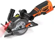 Dovaman Circular Saw, 5.8A 4-1/2" Circular Saw w/Laser, Metal Auxiliary Handle,