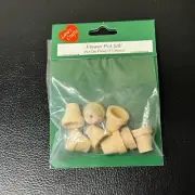 8 Pc Lara's Crafts Mini Wood Craft Flower Pots Finish 5/8 inch