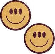 [PASTEASE] Festival Pasties - Yellow Three Eyed Trippy Smiley Face Nipple Covers for Festivals, Raves, & Lingerie | Halloween Costume Accessory | Medical Grade, Waterproof, Latex Free & Made in USA,