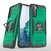MCC Shockproof Samsung Galaxy S21 FE Fan Edition Tough Case Cover Ring [Dark Green]