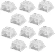 SECFOU 10pcs Translucent Keycaps for Gaming Keyboard No Printed Blank Mechanical Keyboard Keycap Covers Crystal Clear RGB Backlight Compatible