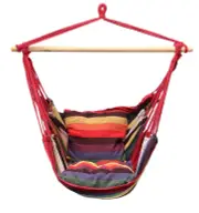Rainbow Hanging Hammock Chair Swing Portable Garden Outdoor Camping Soft Cushions Pillow