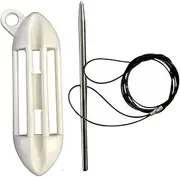 S*MART EGE Fish Stringer Kit with Stainless Steel Shaft and Plastic Bracket, Spearfishing Holder with Monofilament Line