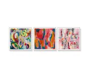 Colorful Abstract 3 Sets White Frame Canvas