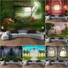 3D Large Arch Scenery Wall Hanging Backyard Tapestry Bedspread Bedroom Backdrop