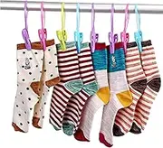 Clothes Peg Clip Pins,Multicolor Rope Clip Hanging Clothes Windproof Hanger - Multifunctional Storage and Organisation Socks, Underwear, Portable Indoor, and Outdoor
