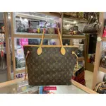 二手正品 LV NEVERFULL MM 中款原花字紋金釦購物袋肩背包托特包 XG7933 M40156 可參考M409