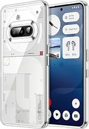 JETech Case for Nothing Phone 3a, Clear Shockproof Bumper Cover, Anti-Scratch Hard Back, Protective Slim Fit, Non-Yellowing, Durable Transparent TPU for Drop Protection (Clear)
