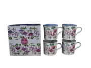 Fuchsia Design Set of 4 mugs NEW Heritage Brand