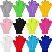[Coopay] 12 Pairs Kid's Winter Warm Magic Gloves Children Stretchy Full Finger Knitted Gloves Boys Girls Student Mittens Gloves