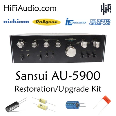 Sansui AU-5900 rebuild capacitor restoration recap service kit repair