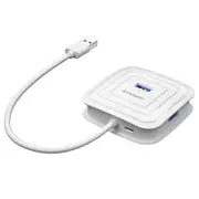 USB3.0 HUB 4 Port with Micro USB Charging Port For Laptop Notebook Computer WHITE COLOR