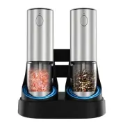 Electric Salt and Pepper Grinder Set, Automatic Pepper Mill Grinder w/Upgrade...